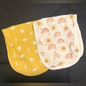 Sunshine and Rainbow Baby Burp Cloth Set of 2